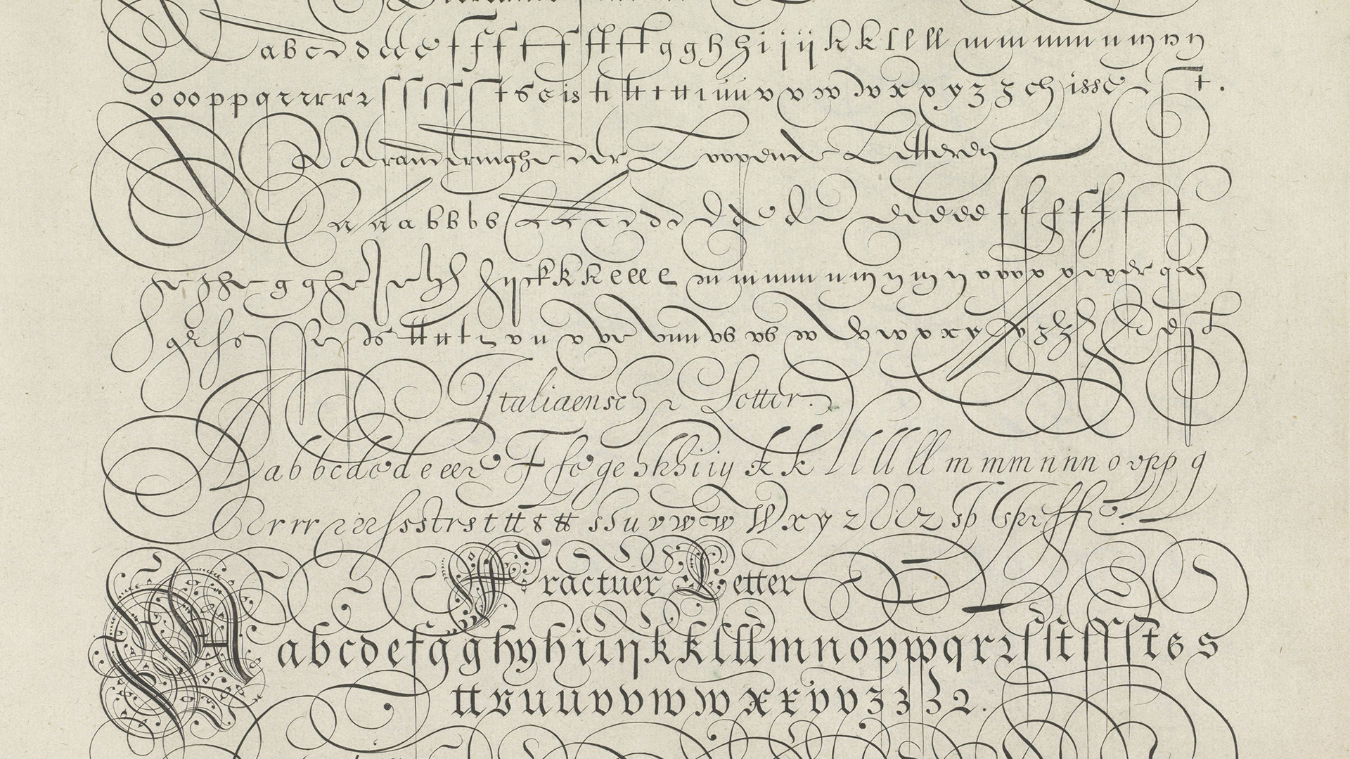 calligraphy writing samples alphabet